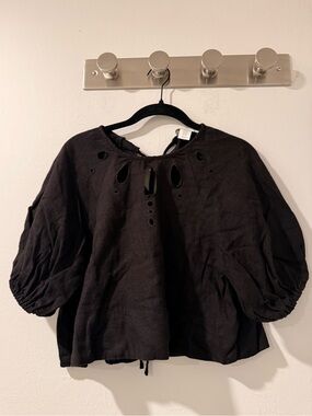 House of Harlow 1960 XS Black 2 Piece Set Cutout Top Shorts Boho Resort